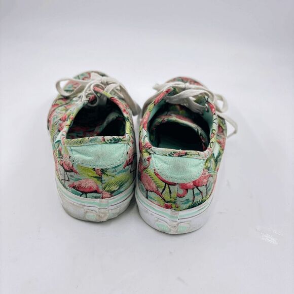 Vans Off the Wall Pink Flamingo & Palm Trees Skate Shoes Men Sz 8 Floral Aloha - Picture 4 of 7